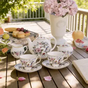 Aynsley Pembroke Oban Fine Bone China Tea Set | Timeless Floral Print, Luxury Tableware, Best for Gifting, Home Decor & Collection