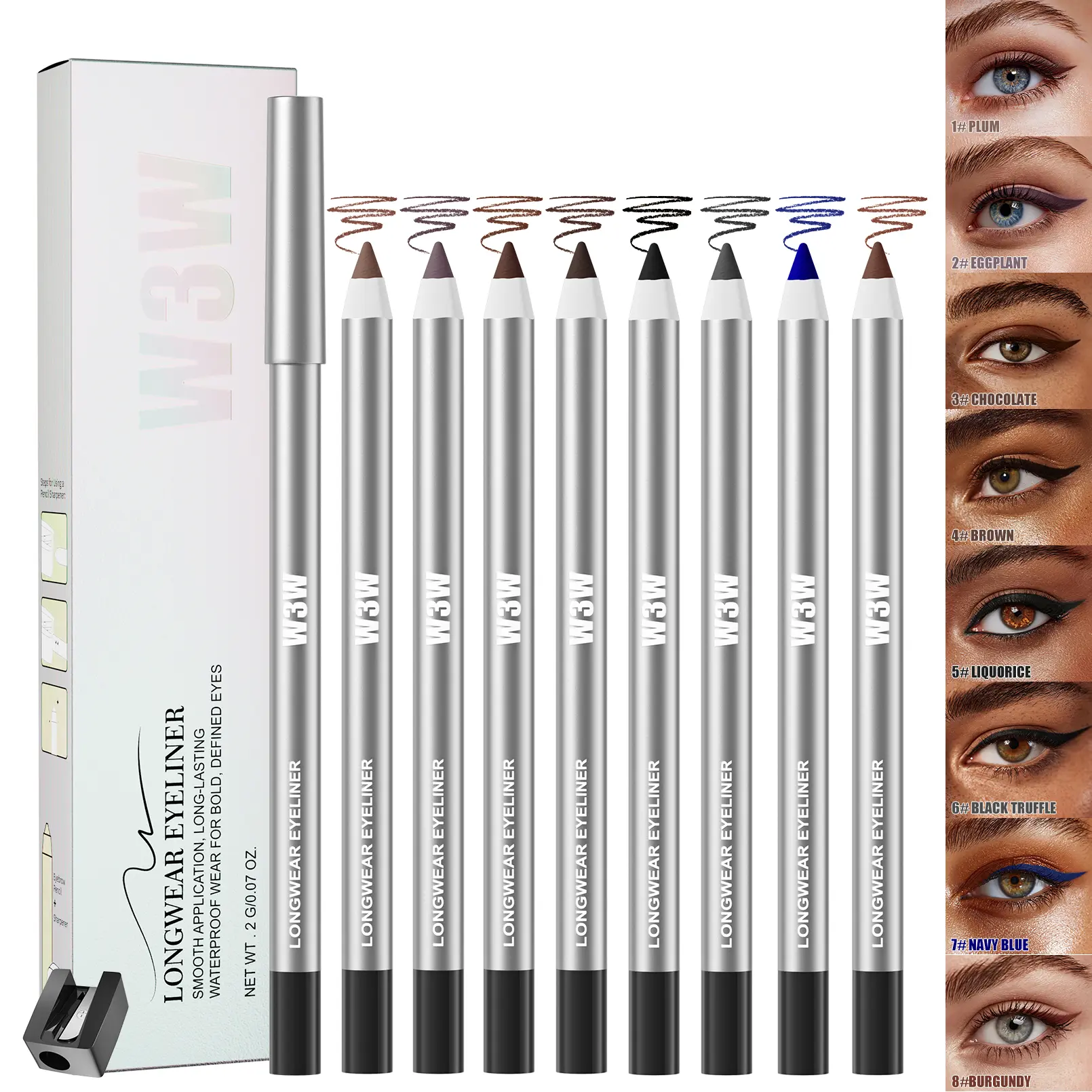 Waterproof Gel Eyeliner Pencil, Ultra Smooth Creamy Glide Liner, Smudge Resistant Long Lasting Eyeliner for Precise Winged Cat Eye Makeup, Versatile Eye Pencil for Daily & Night Looks, Beginner Friendly Definer for Inner Outer Lash Line