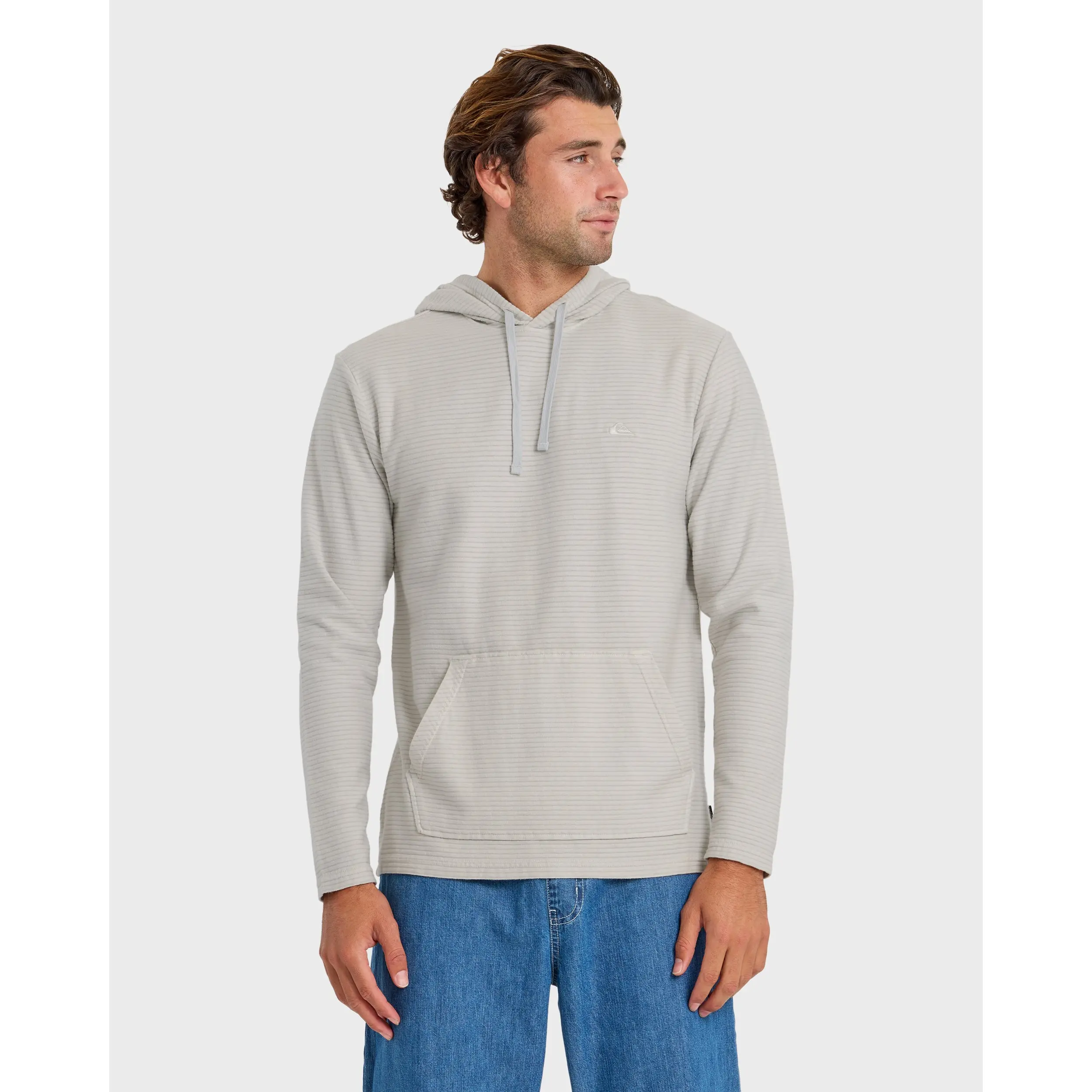 Quiksilver | Alamitos Jacquard Stripe Pullover Hoodie | Men's 100% Cotton Embroidered Logo Regular Fit | Everyday Wear & Casual Streetwear