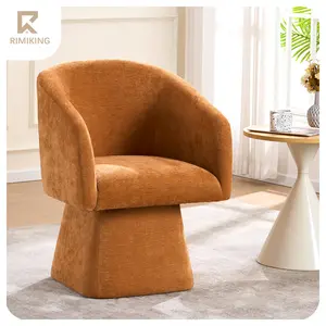 RIMIKING Modern 360° Swivel Accent Chair with Contoured High Back, Resilient Foam Cushion, Durable Upholstery, Solid Pedestal Base, 300 lb Capacity