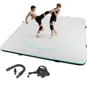 Efficraft 10FT Inflatable Wrestling Mat, 4" Thick PVC Jiu Jitsu Mats for Home, Waterproof Foldable Gymnastics Training Mat for BJJ, MMA, Martial Art, Boxing, Grappling and Judo Outdoor Indoor