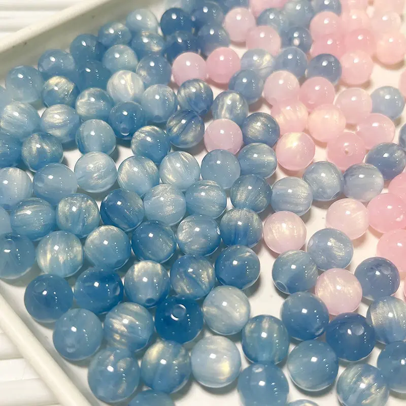 Resin gilded starry sky imitation cat eye bead bead DIY handmade bracelet necklace loose bead accessory jewelry