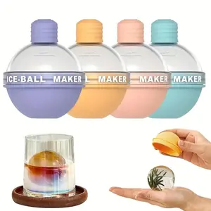 Silicone Ice Ball Maker, Random Color Round Ball Shaped Ice Ball Mold, Spherical Ice Cubes, Ice Ball Maker for Whiskey & Cocktail, Kitchen Accessories, Home Bar Accessories