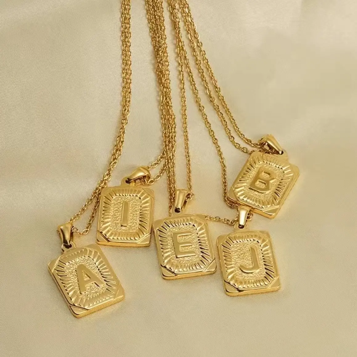 18K Gold Plated Medallion Initial Necklace - Personalized Design, Hypoallergenic, Long-Lasting, Stainless Steel Pendant