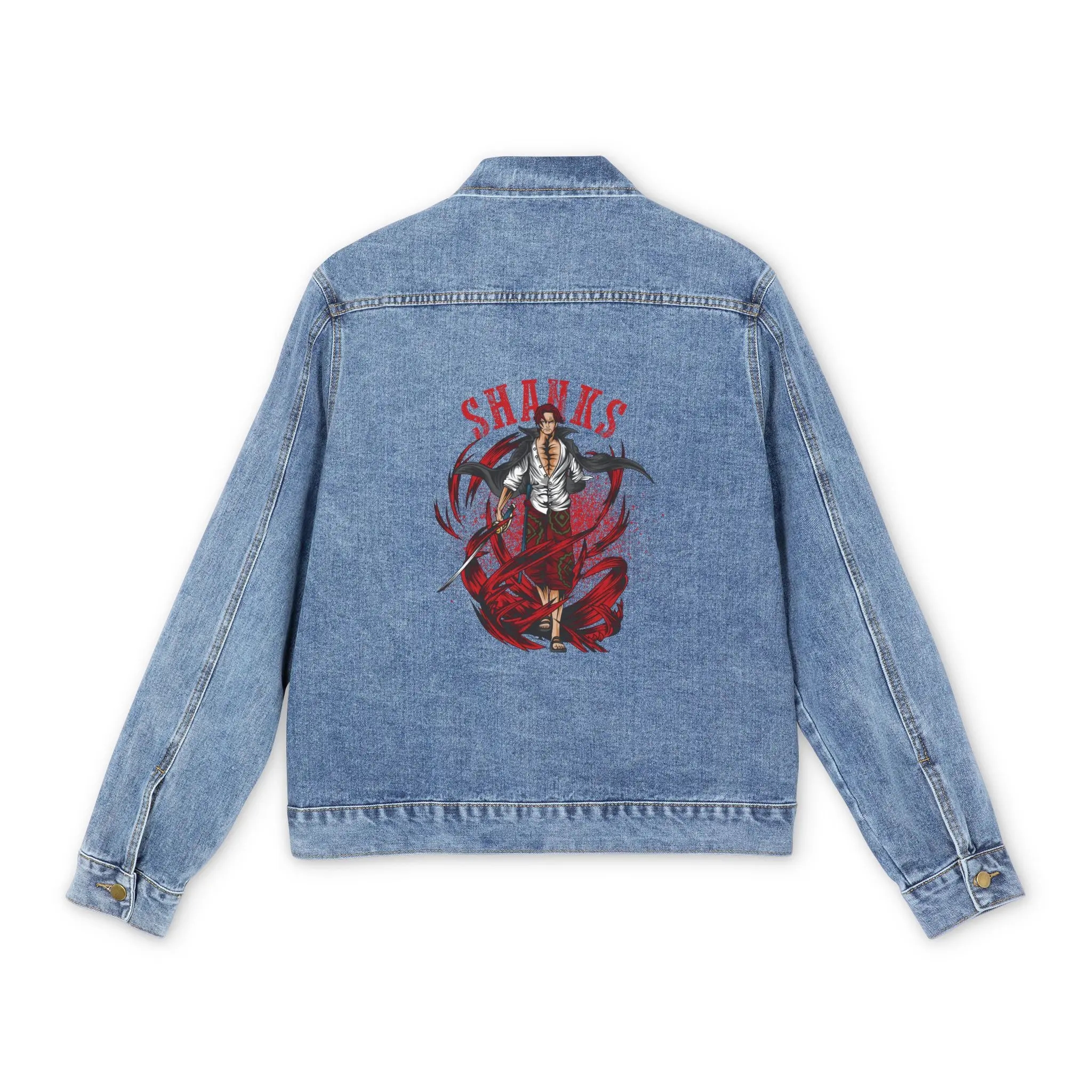 Anime Denim Jacket for Men, Japanese Cartoon Graphic, Otaku Streetwear, Manga Fashion Coat, Anime Lover Gift, DBZ, JJK, Naruto, JuJitsu Kaisen, Itadori, yuji, Satoru, Gojo, sasuke, DMS, demonslayer, Asian Style Outerwear,