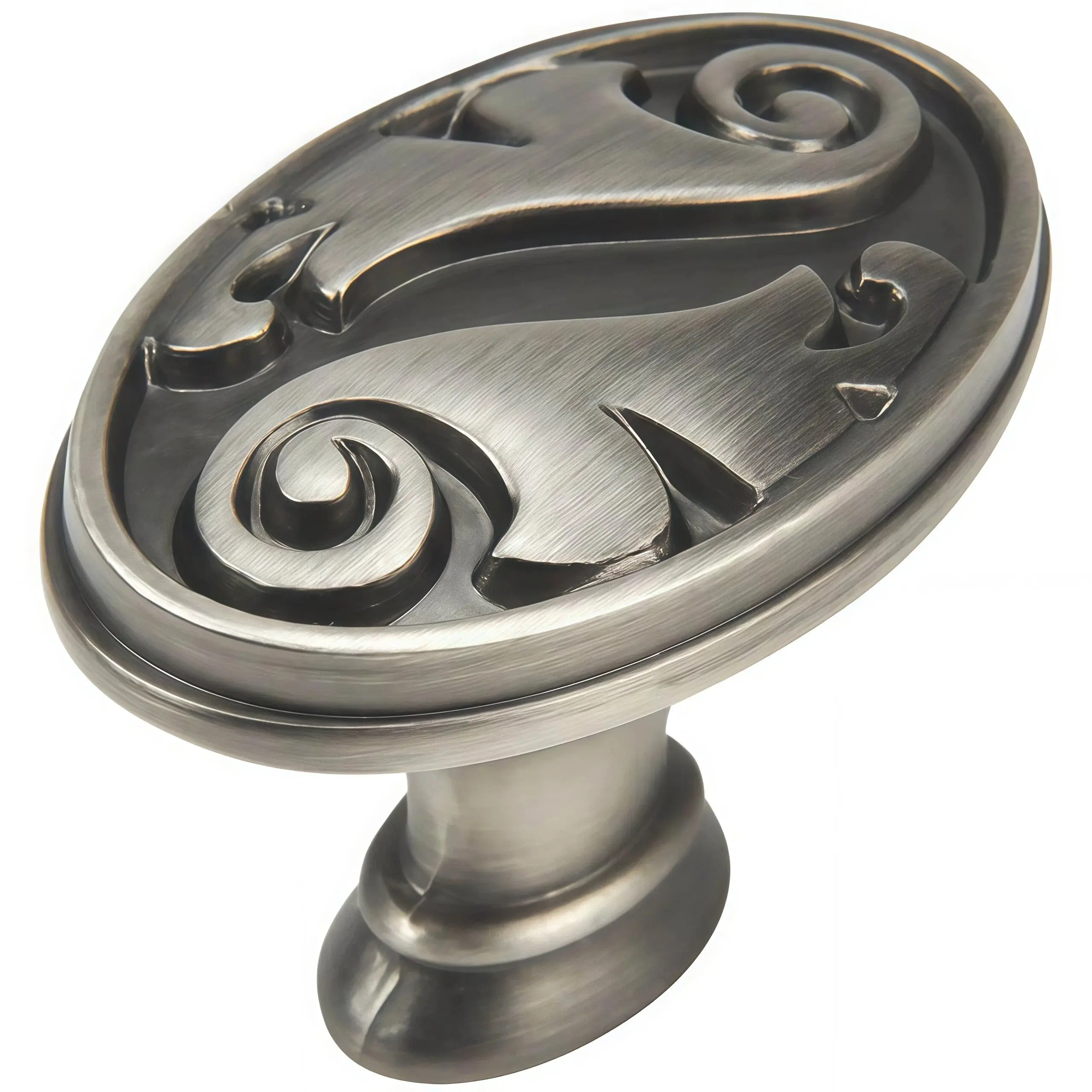 Cosmas 4297AS Antique Silver Floral Cabinet Knob