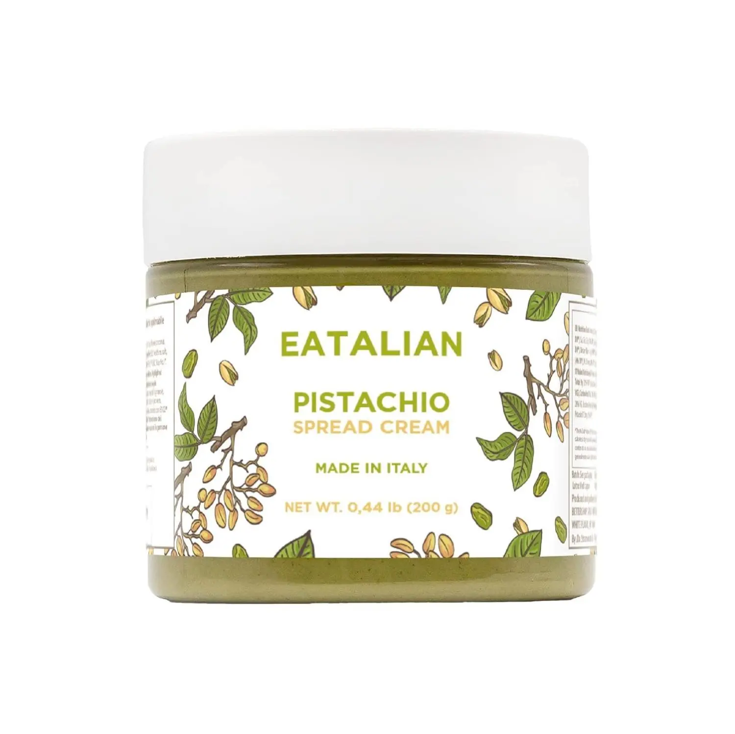 EATALIAN by AMZ BETTER Pistachio Cream, 7oz/200 gr, Spreadable Pistachio Paste, Sweet and Unique Taste, Ideal on Bread, for Cakes, Dessert, Ice Cream, Excellent for Dubai Chocolate, Made in Italy
