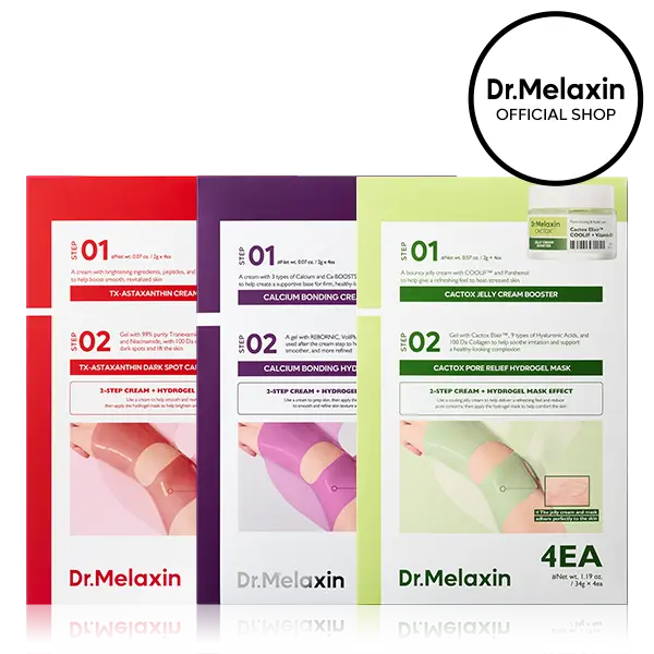 [Dr.Melaxin Official] Triple Power Hydrogel Mask Set with TX Astaxanthin, Cactox, Calcium Bonding, Fade Dark Spots, Rebuild Firmness & Wake Up Glowing