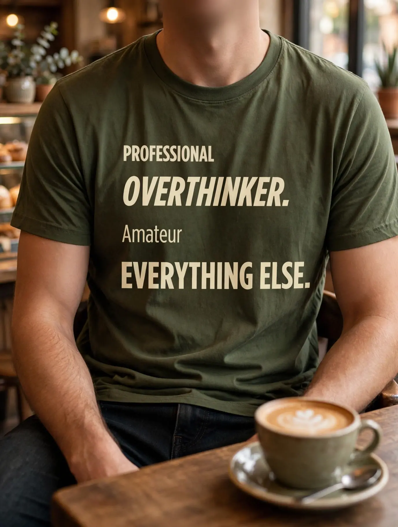 Professional Overthinker Funny T-Shirt | Vintage Graphic Tee | Sarcastic Gift | Unisex Cotton Shirt