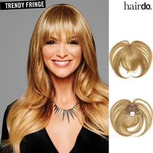Hairdo Trendy Fringe Bang Clip-In Synthetic Bang Extension with 6 Inch Lash-Skimming Fringe Tru2Life Heat-Friendly Fiber Natural Looking Hairpiece for Women Quick Easy Styling for Daily Wear Festivals Special Occasions