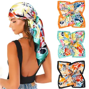 27.5” Silk Feel Satin Head Scarf for Women – Soft Sleeping Hair Wrap, Square Head & Neck Scarf, Fashion Headwrap Hair Accessory