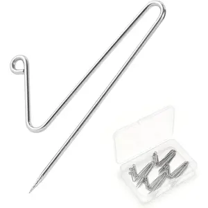 30 Pcs Cubicle Hooks for Fabric Walls, Fabric Panel Wire Hooks with Clear Storage Box, Hold 10Lbs, Stainless Steel Wall Clips, Picture Hangers for Home, Office Cubicle Decor Accessories,Silver