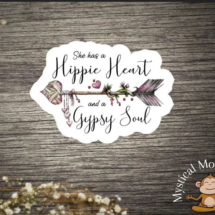 Beautiful Hippie Heart Gypsy Soul Sticker
