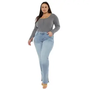 Curvy Mid Rise Y2K Medium Wash Bootcut Jeans