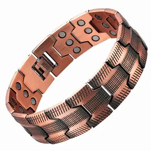 ThreadTonic Copper Bracelet for Men, 3X Ultra Strength Magnetic Bracelets, 99.99% Pure Copper with 3500 Gauss Neodymium Magnets, Adjustable pulsera  sanadora Wearable tiktokshopspringglowup Men Jewelry