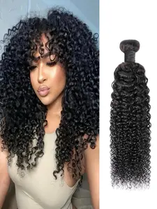 Curly Hair Bundles 18-24 Inches Kinky Curly Human Hair Extensions, Natural, Brazilian Virgin Unprocessed Hair, Fast Weave