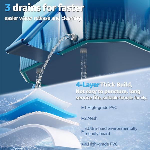 118-inch (approx. 299.7 cm) Foldable Swimming Pool for Adults & KidsNon-inflatable Design with Sturdy Metal FrameReinforced Thick PVC & PP Board SupportExtra Large, Stable & Foldable PoolPerfect for Family, Dogs, Backyard & Outdoor Us