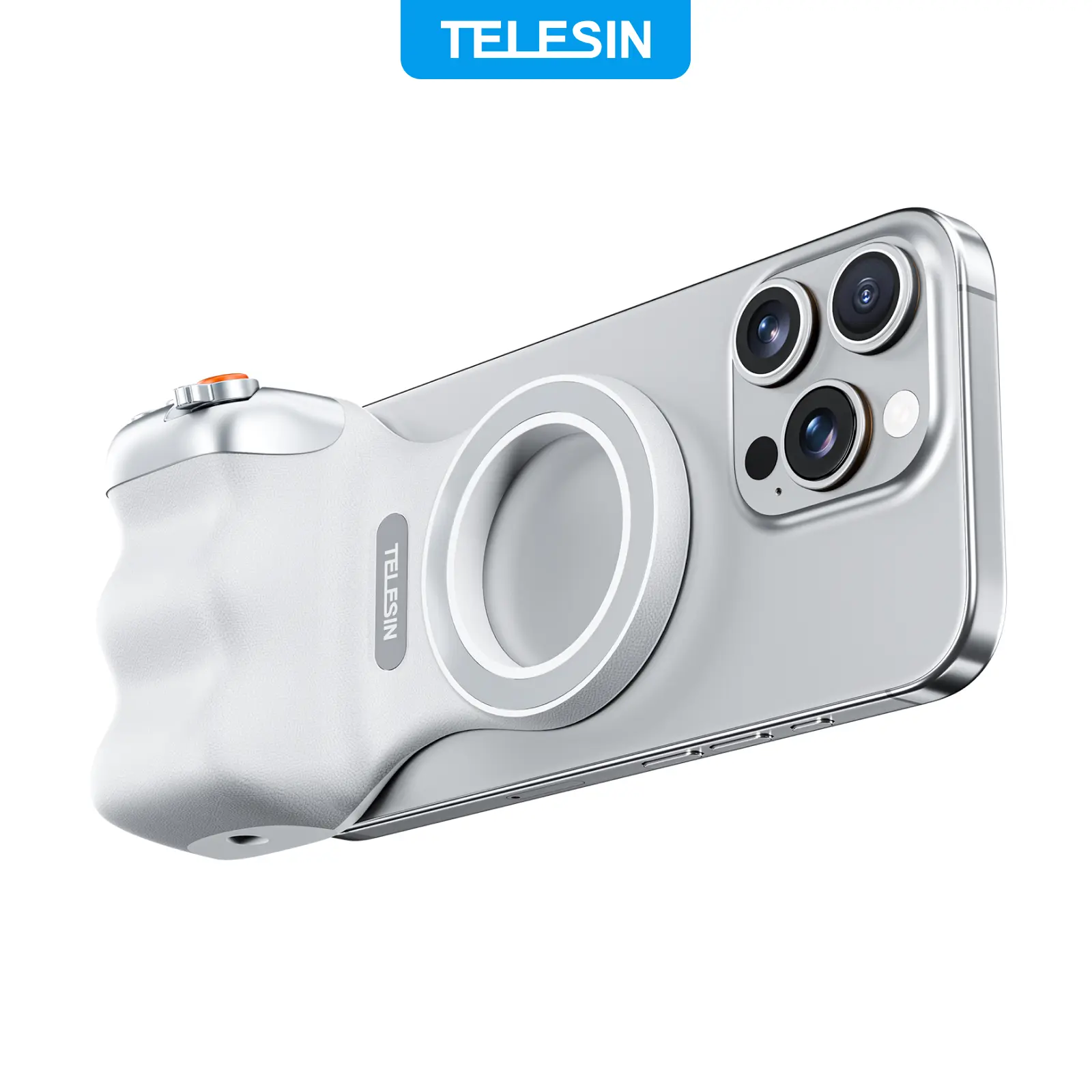 TELESIN Classic Coin Battery Edition Magnetic Phone Camera Grip with Detachable Wireless Shutter , DSLR Style Handle for iPhone 17-12, Samsung, Android, Steady Outdoor Vlogging Accessory