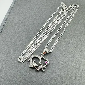Lucky Elephant Charm Necklace | 925 Sterling Silver – 20 Inch Chain