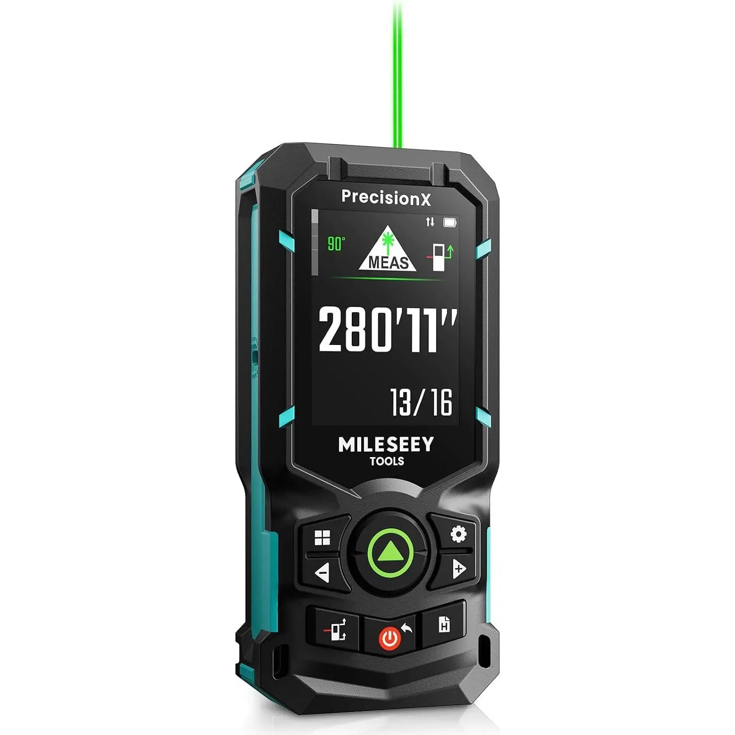 MILESEEY S50 Green Laser Distance Meter, 400 ft Laser Measure, P2P | Side-Laser Alignment, 2.4" IPS Backlit Display, Rechargeable, Area & Volume Measurement, 8 Units, Indoor & Outdoor Use