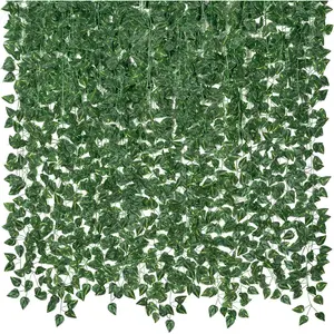 24/48 pcs  Ivy Garland, Fake Vines UV Resistant Greenery Leaves Fake   Aesthetic Vines for Home Bedroom Party Garden Wall Room Decor plastic floral plant