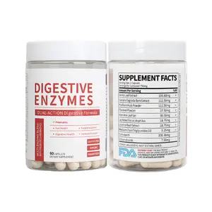ESUNM Digestive Enzymes Capsules - Multi Enzymes, Probiotics & Prebiotics - 60ct for Gut Health & Bloating Relief - Dual-Action Digestive Support - Edible - Promotes Nutrient Absorption & Relieves Edema - Healthcare, Dietary, Fitness