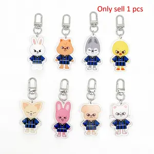 Skz Keychain Cute Cartoon Anime Key Chain Bag Pendant Car Home Decor Fashion Accessory Birthday Gift Star Peripheral Trendy Cute Keychain