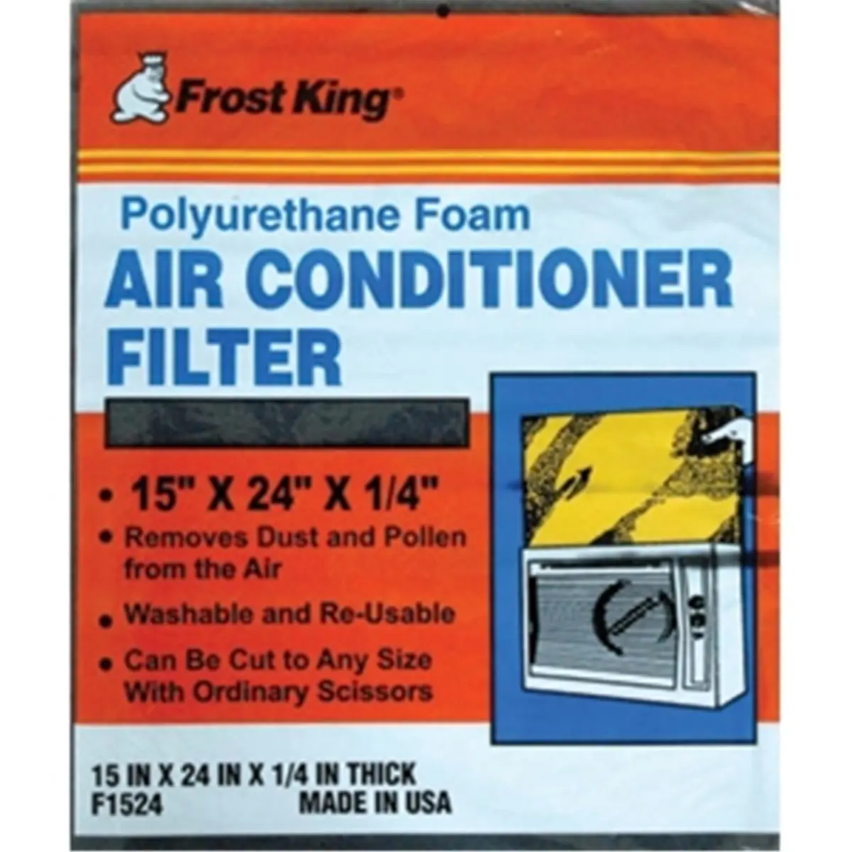 Frost King Air Conditioner Filter, Universal Cut-to-Fit Foam Media for Room and Window AC Units, 15 in x 24 in, 15X24 In