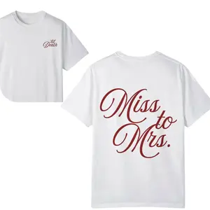 Miss to Mrs 2side Graphic Tee - Trendy Unisex T-Shirt, Cozy Bridal Design, Bridal Shower Gift tops men  graphic  tees