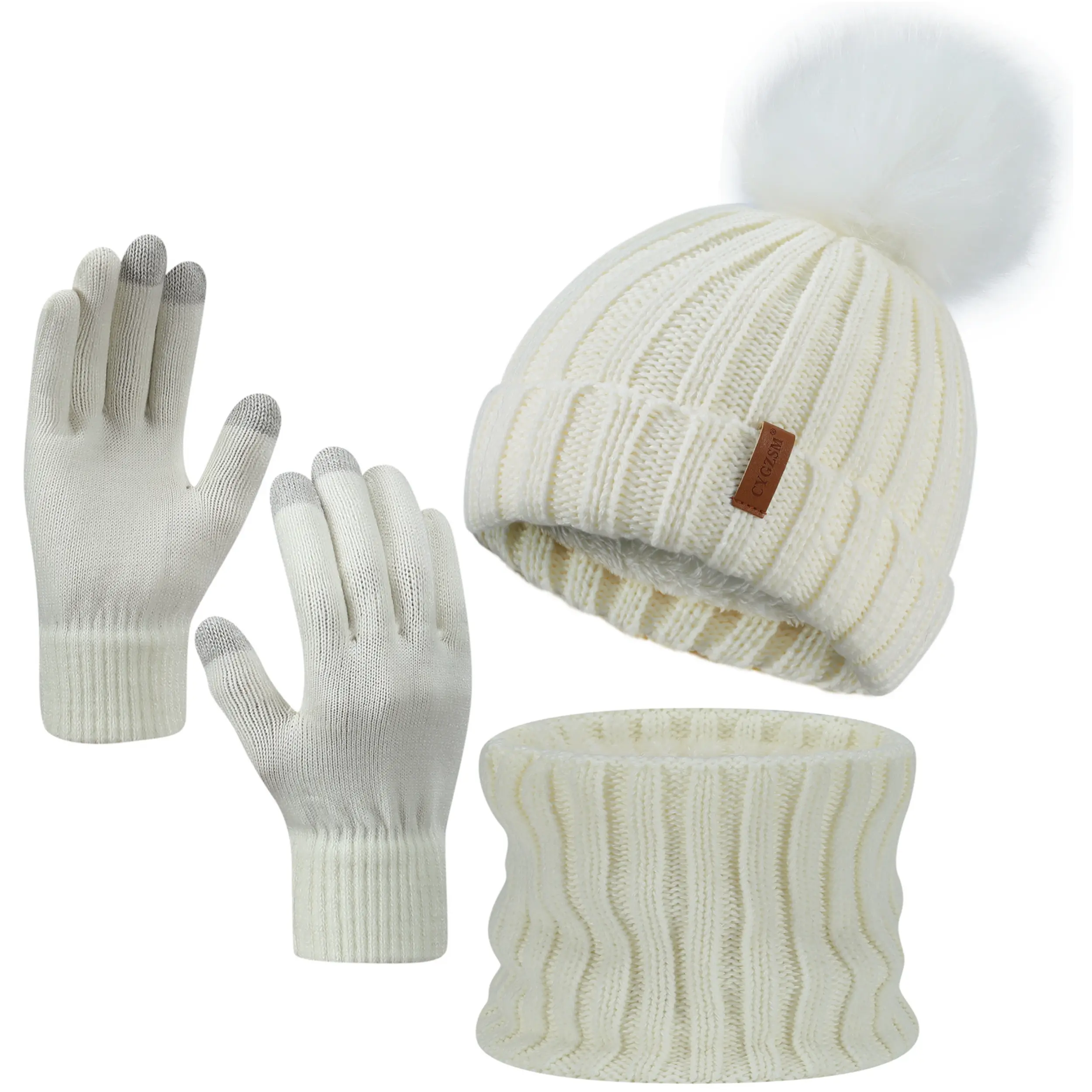 Stretchy Knit Beanie Hat with Ear Flaps & Pom-Pom - Soft Warm Winter Hat, Mixed Colors, Letter Print, Hand Washable for Fall/Winter Casual Wear, Thanksgiving & Everyday Use, Winter Hat, Playful Design, Soft Texture
