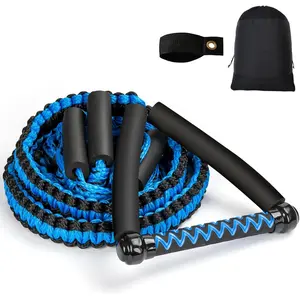 25FT Adjustable Floating Wakesurf Rope with Handle, 6 Sections Braided Tow Rope for Wake Surfing, Ideal for Outdoor Water Sports Activities