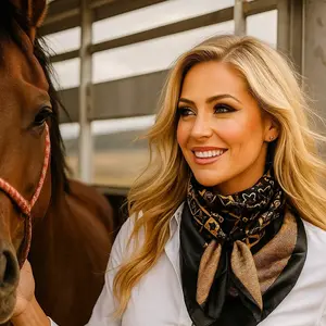 35X35" Black and Yellow Multi Pattern Wild Rag Scarf WR1032 - Summer Western Style Geometric Border Soft Silky Polyester Machine Washable