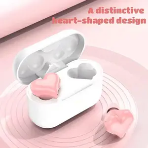 Women's Heart-Shaped In-Ear Bluetooth 5.3 Wireless Headset, HiFi Audio Earbuds for Music Listening, Festive & Party Accessory Gift