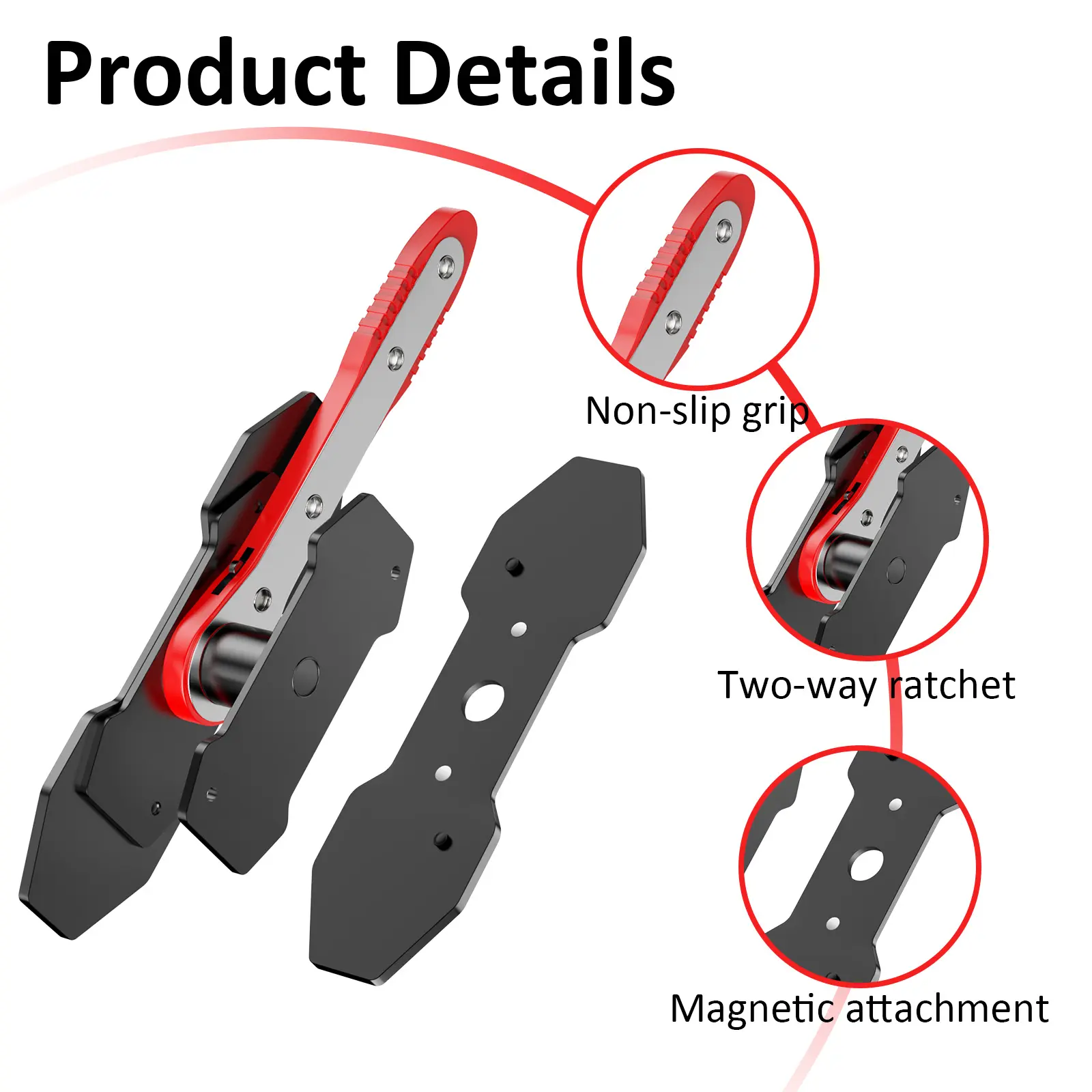 Brake Caliper Compression Tool – Heavy Duty Brake Pad Spreader Tool with Ratcheting Handle & Rib-Reinforced Plates – Caliper Piston Compressor Tool for Cars, SUVs, and Light Trucks