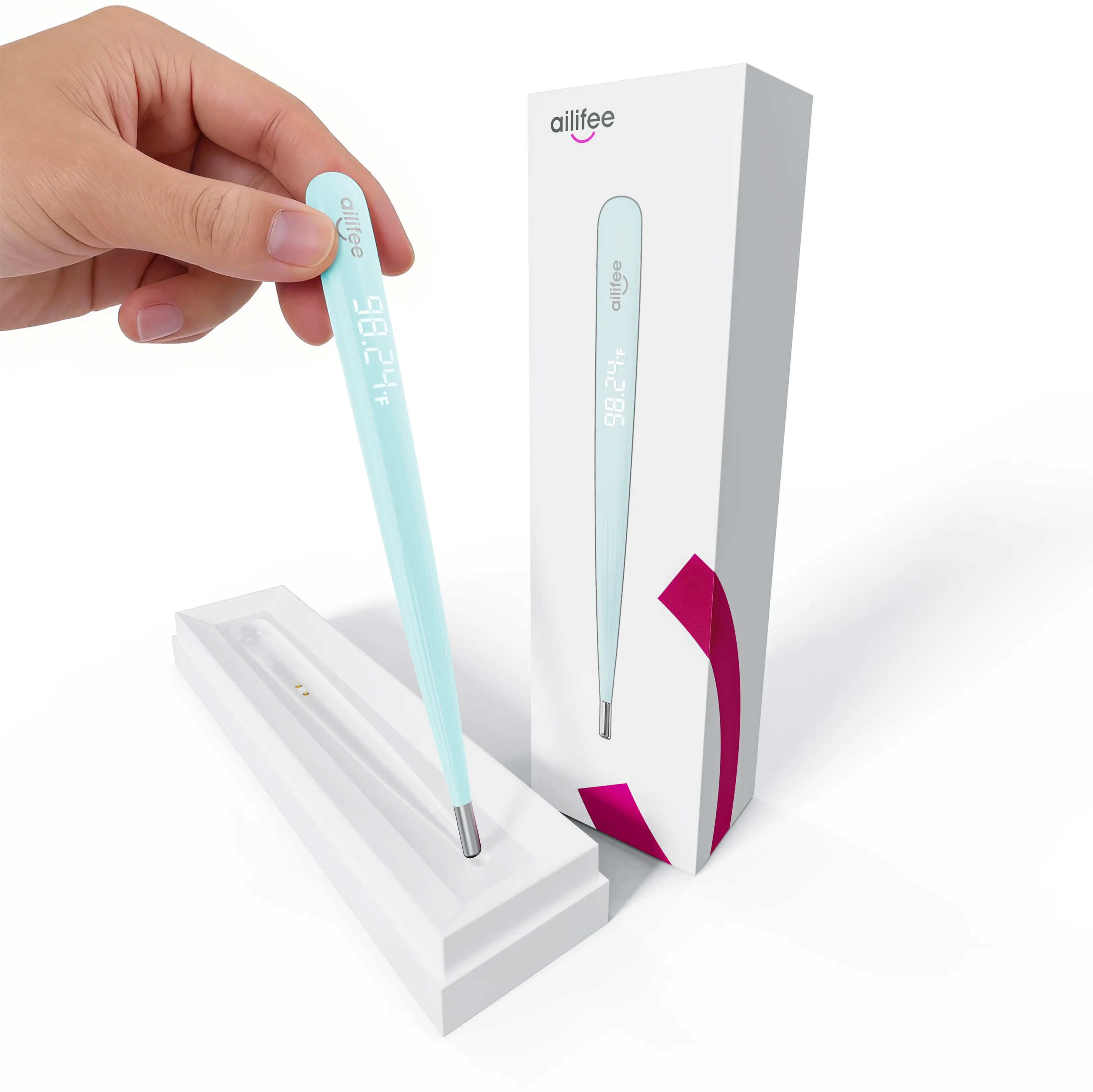 Thermometer for Adults and Kids, Fast Reading Digital Thermometer with LED Display, Medical Grade Rechargeable Oral Thermometer for Adults with Portable Charging Case and Fever Alarm Healthcare