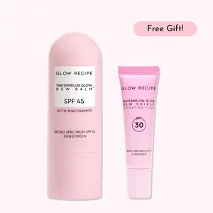 Glow Recipe Korean Suncare Kit, Watermelon Glow Dew Balm SPF 45 + Dew Shield SPF 30, Hydrating Broad Spectrum Sun Protection, Skincare Bundle