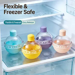 Food Grade Silicone Ice Ball Molds, Ice Ball Maker, Ice Ball Trays, DIY Homemade Round Ice Cubes, Home Use Circular Ice Tray, Suitable for Whiskey Coffee Milk Tea