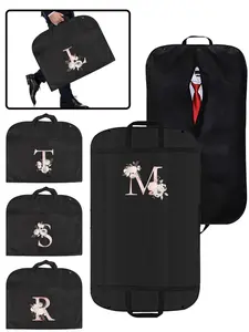Letter Pattern Clothes Dust Cover, Portable Dustproof Clothes Storage Bag for Travel, Hanging Garment Bags, Travel Organizers for Wedding Dress & Suit Coat, Dustproof Design