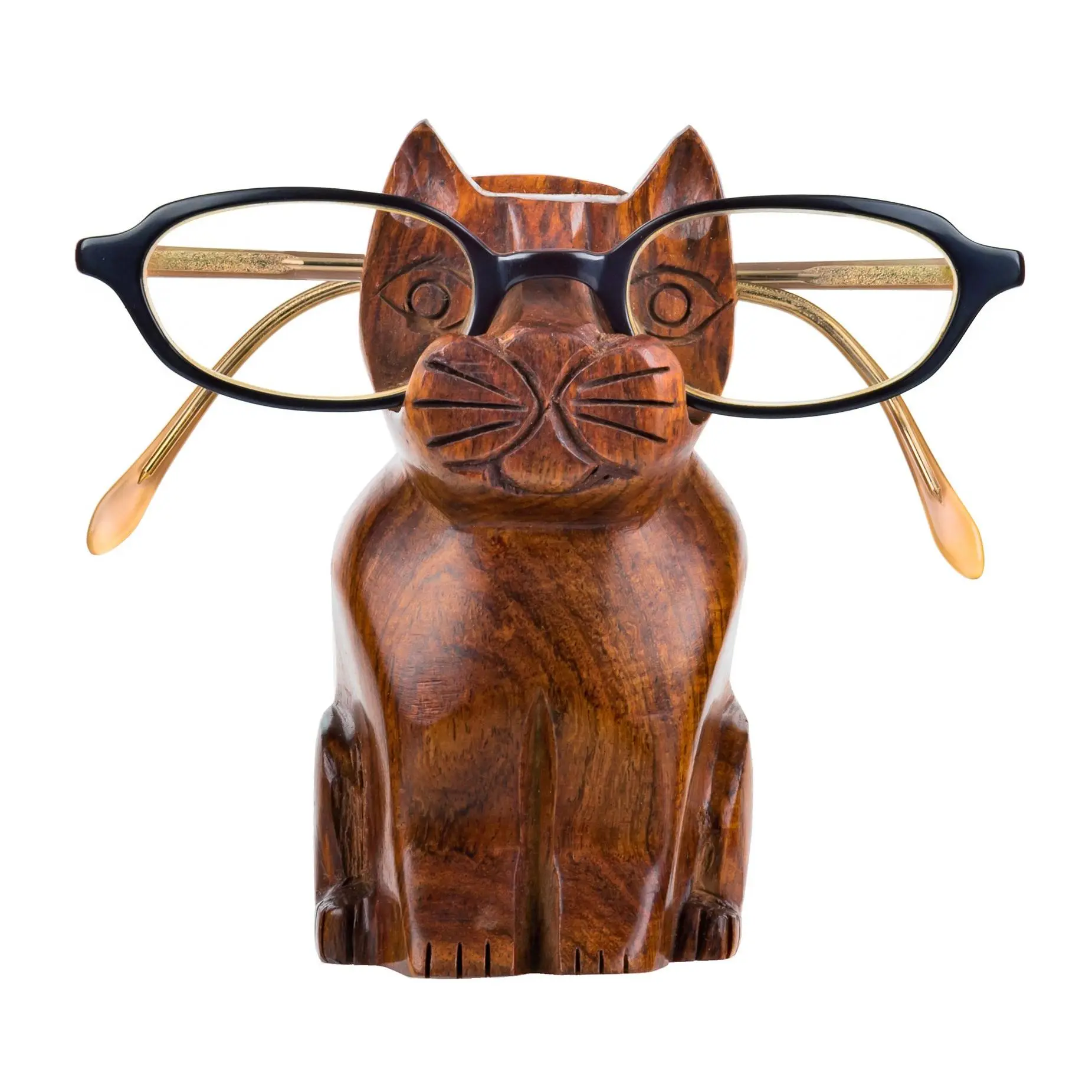 Matr Boomie Wooden Cat Eyeglass Holder Stand