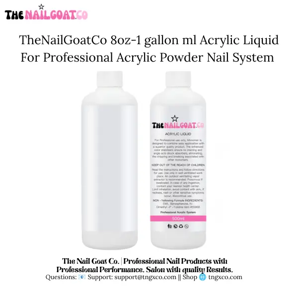 EMA Acrylic Liquid Monomer - MMA-Free, Controlled Beads, Low Odor, Smooth Texture for Professional Nail Systems