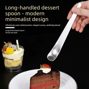2PCS Stainless steel spoons 304: popsicle spoon, long-handled stirring spoon, yogurt brick spoon, taro mash spoon, dessert yogurt spoon, ice cream spoon