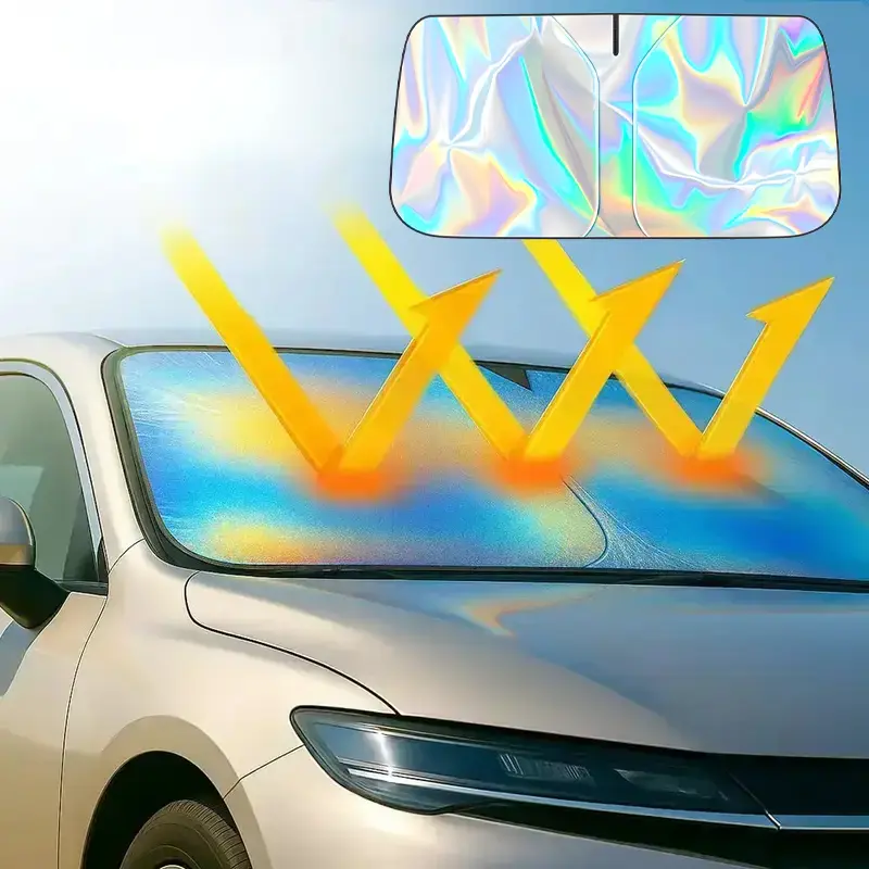 Laser Car Windshield Sun Shade(57x31.5 in) | Reflector Sunshade Offers Ultimate Protection for Car Interior | Cool Reflective Sun Blocker Fits Sedan/SUVs, MPVs.