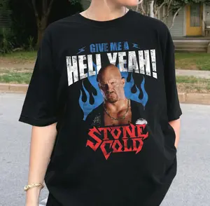 Vintage Stone Cold Give Me A Hell Yeah Wrestle Mania WWE Graphic Tee