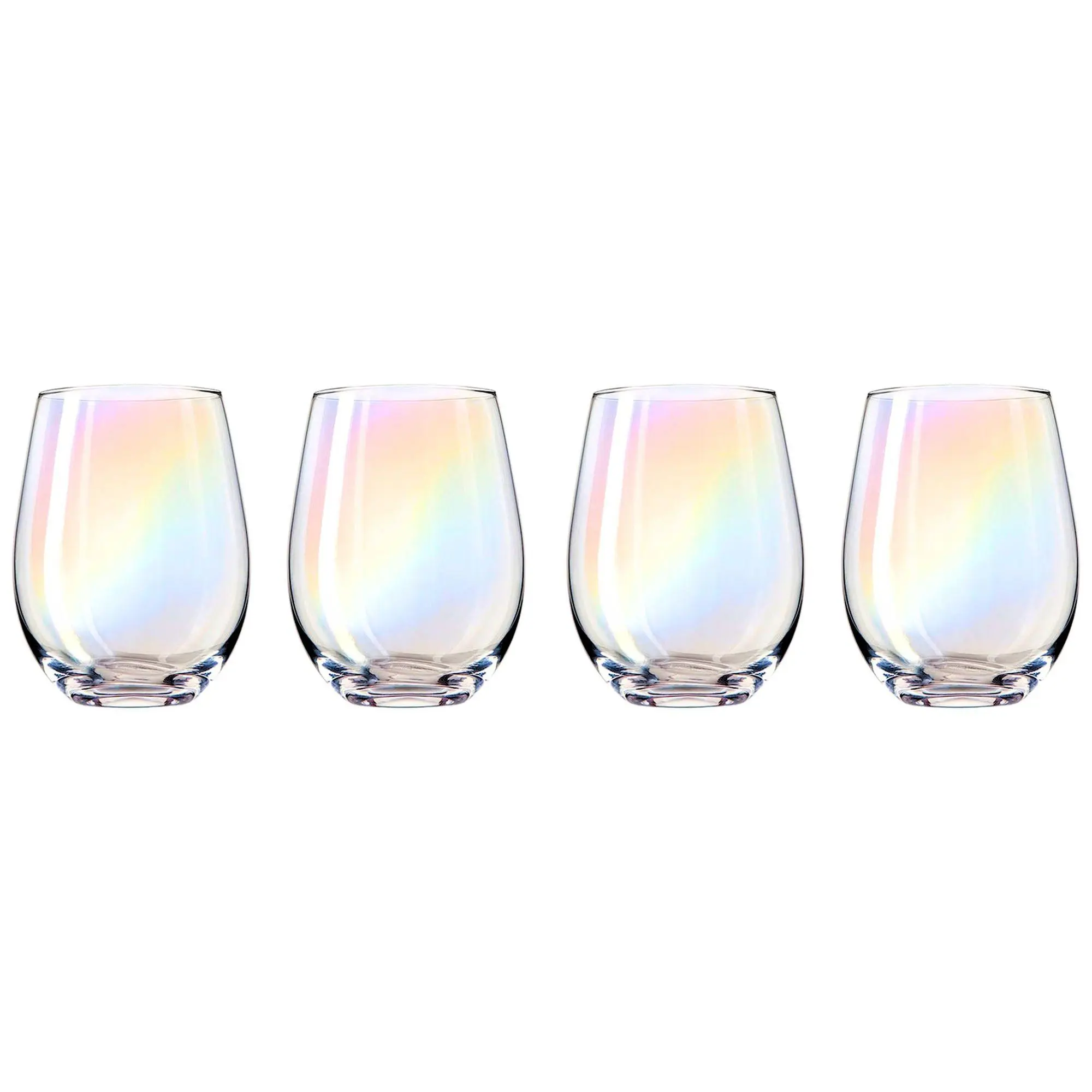 Godinger Set of 4 Monterey Iridescent StemlessWine Glasses