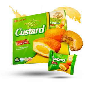 Lotte Custard Cream Cake 12pk Dessert Snack Pastry Sweet Creamy