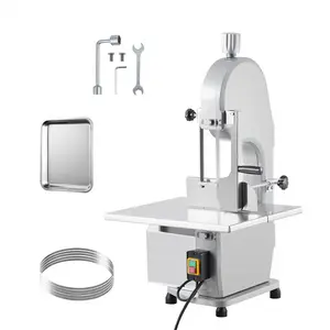 Commercial Electric Meat Band Saw 1500w, Bone Cutting Machine with Stainless Steel Worktable 19.3 x 15 in, 0.16–7.9" Cutting Thickness, Includes 5 Saw Blades, for Frozen Beef Pork Fish Chicken