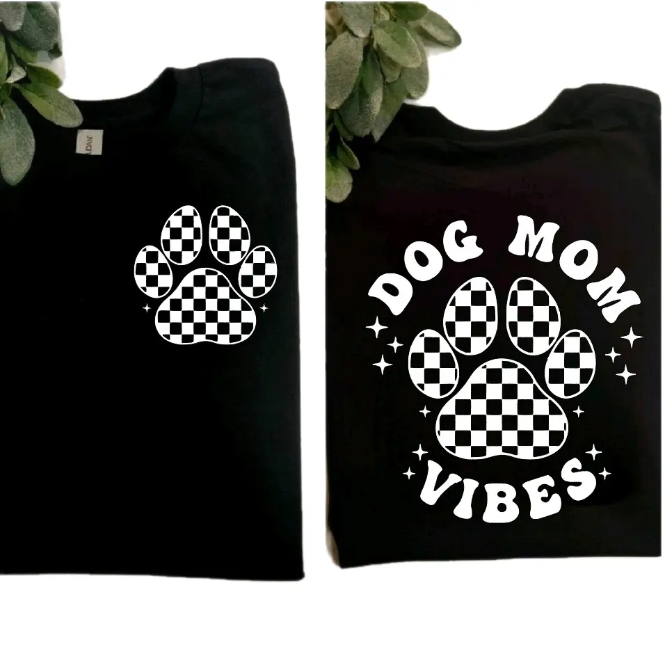 dog mom shirt dog mom vibes checkered cute popular trending dog mama Top  Womenswear Unisex Short Sleeve Comfortable