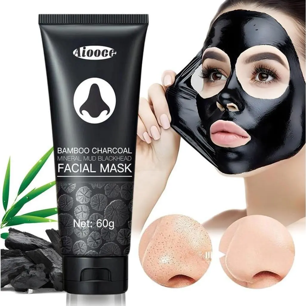 Blackhead Removal Peeling Mask Bamboo Charcoal Deep Pore Cleansing for Face & Nose Gentle Exfoliation Flawless Clear Comfort Facial Daily Skin Repair Pore Detox Mask Tear Off Mask
