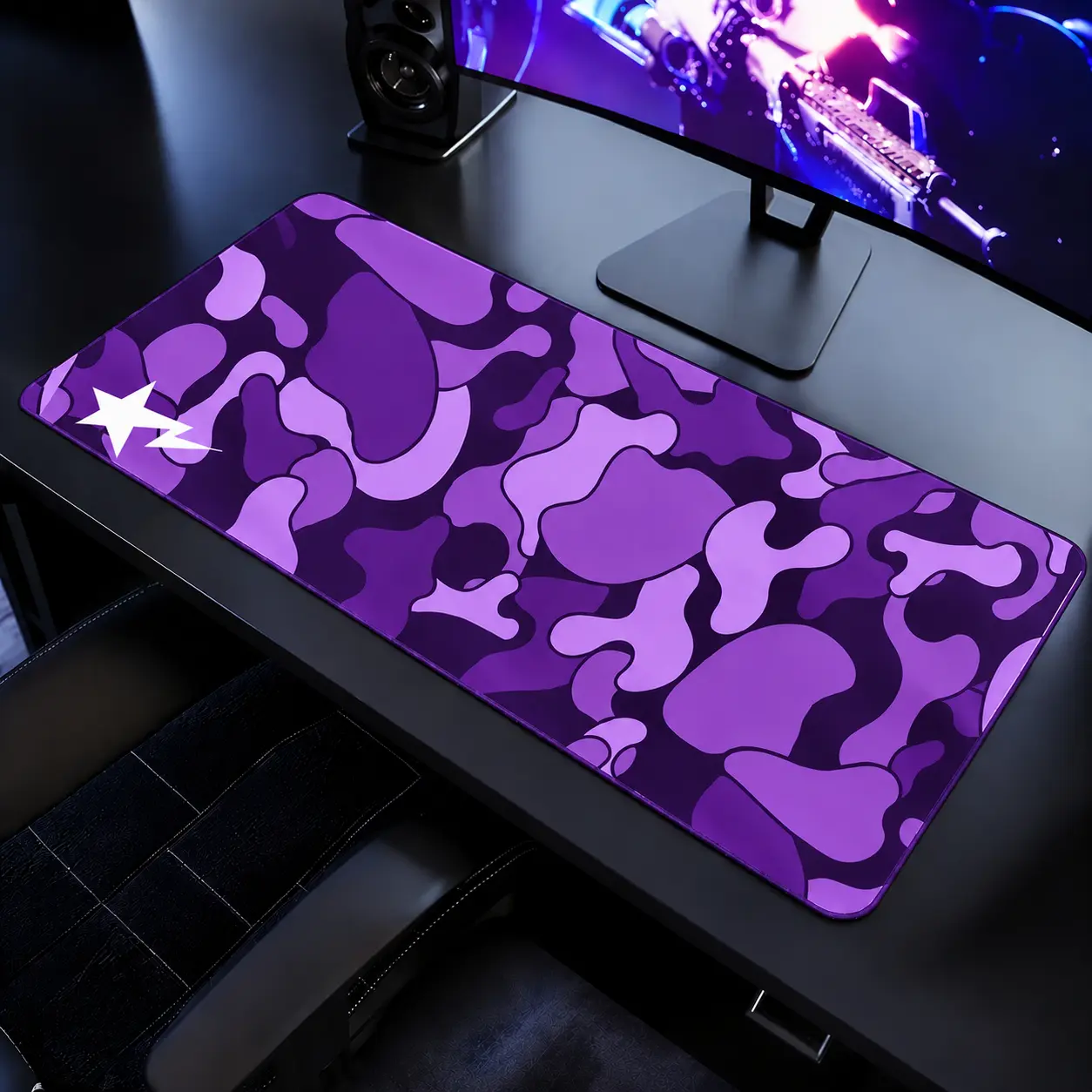 Purple Camo Extra Large Hypebeast Desk Mat Keyboard Mouse Pad | E-Sports Desk Mat | Desk Decor for Gamers | Boys' Rooms Gift large mousepad