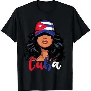 100% cotton Cuban Girl Cuba Flag Proud Cubana Women T-Shirt